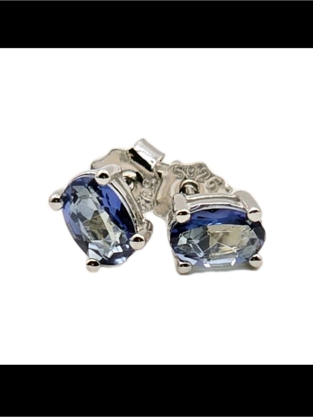 Genuine Tanzanite Stud Earrings-oval Cut